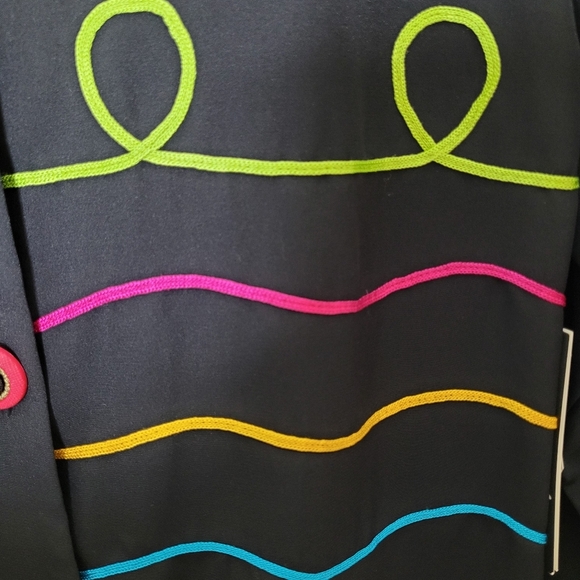 Vintage 80s Anthony Mark Hankins NWT Neon Trim  Mod Career Jacket M USA - Picture 4 of 8